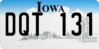 IA license plate DQT131