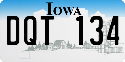 IA license plate DQT134