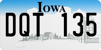 IA license plate DQT135