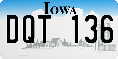 IA license plate DQT136