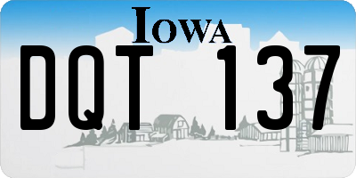 IA license plate DQT137