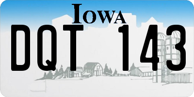 IA license plate DQT143