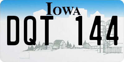 IA license plate DQT144