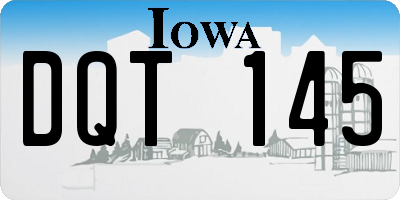 IA license plate DQT145