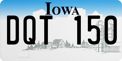 IA license plate DQT150