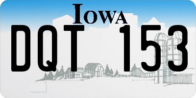 IA license plate DQT153