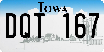 IA license plate DQT167