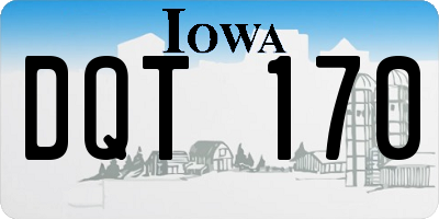 IA license plate DQT170
