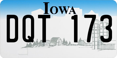 IA license plate DQT173