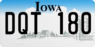 IA license plate DQT180