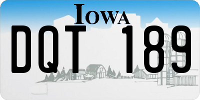 IA license plate DQT189
