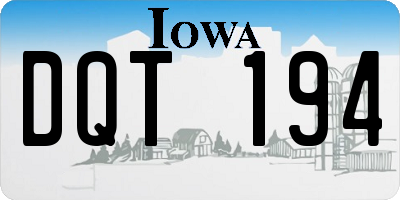 IA license plate DQT194