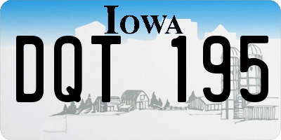 IA license plate DQT195