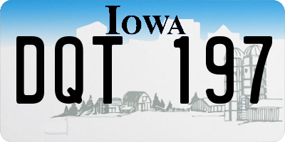 IA license plate DQT197