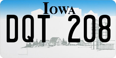 IA license plate DQT208