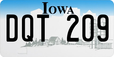 IA license plate DQT209