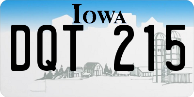 IA license plate DQT215