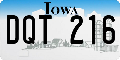 IA license plate DQT216