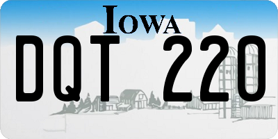 IA license plate DQT220