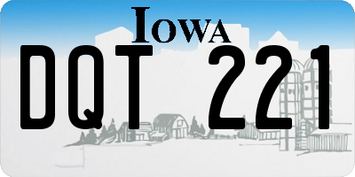 IA license plate DQT221