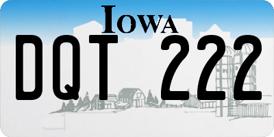 IA license plate DQT222