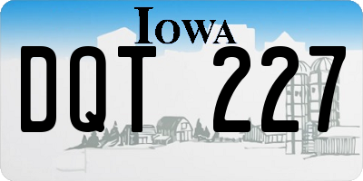 IA license plate DQT227