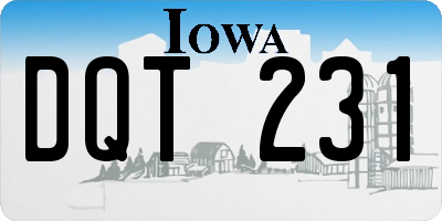 IA license plate DQT231