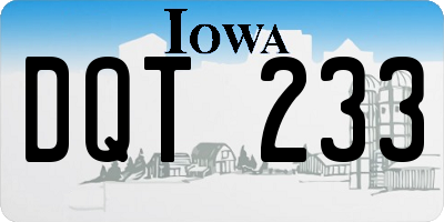 IA license plate DQT233