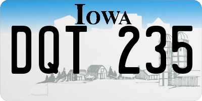IA license plate DQT235