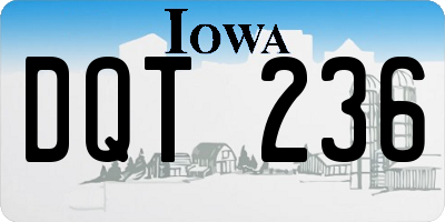 IA license plate DQT236