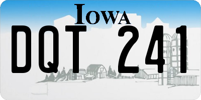 IA license plate DQT241