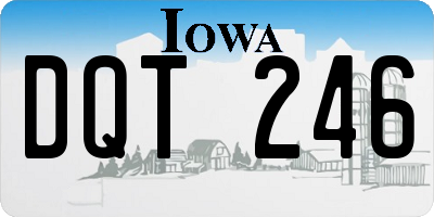 IA license plate DQT246