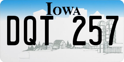 IA license plate DQT257