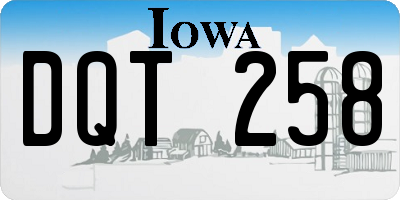 IA license plate DQT258