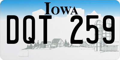 IA license plate DQT259