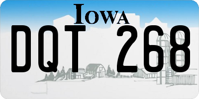 IA license plate DQT268