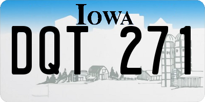 IA license plate DQT271