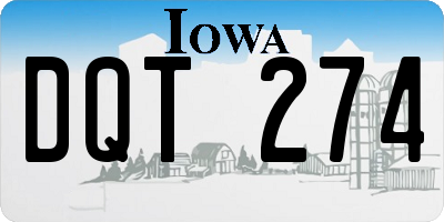 IA license plate DQT274