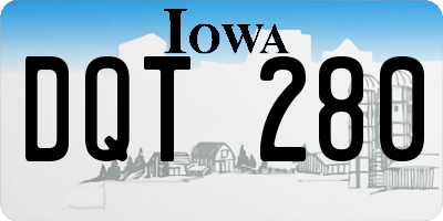 IA license plate DQT280