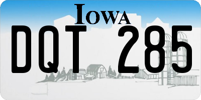 IA license plate DQT285
