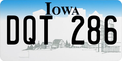 IA license plate DQT286
