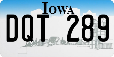 IA license plate DQT289