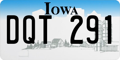 IA license plate DQT291