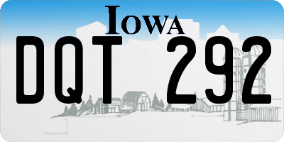 IA license plate DQT292