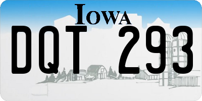 IA license plate DQT293