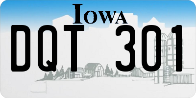 IA license plate DQT301