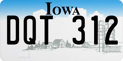 IA license plate DQT312