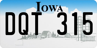 IA license plate DQT315