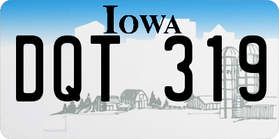 IA license plate DQT319