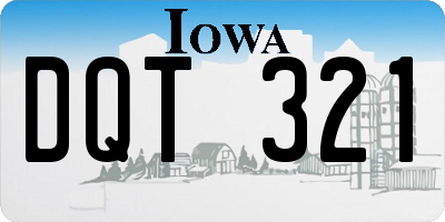 IA license plate DQT321